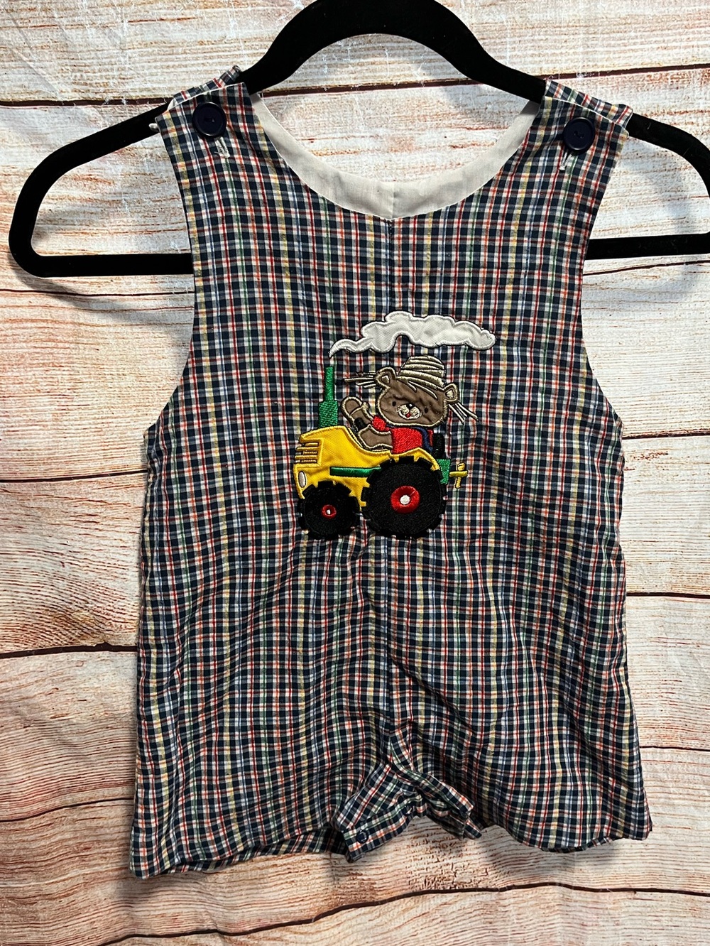 Tractor and bear romper-Vintage-18/24 months